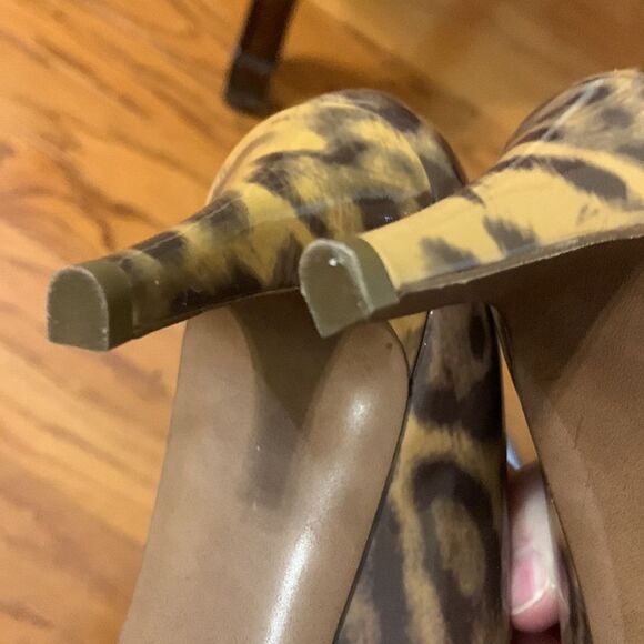 J.Crew size 8 leopard print patent leather open toe shoes made in Italy - Picture 8 of 8